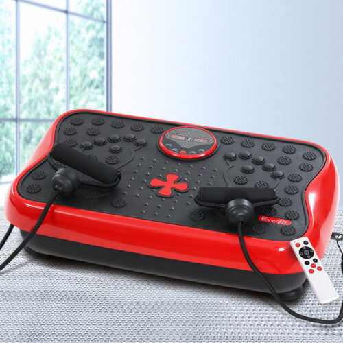 Everfit Vibration Machine Platform Vibrator with Resistance Rope Home Gym Red - Image 8