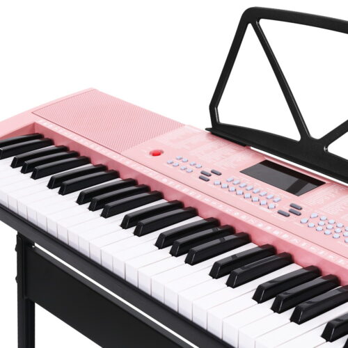 Alpha 61 Keys Electronic Piano Keyboard Digital Electric w/ Stand Lighted Pink - Image 4