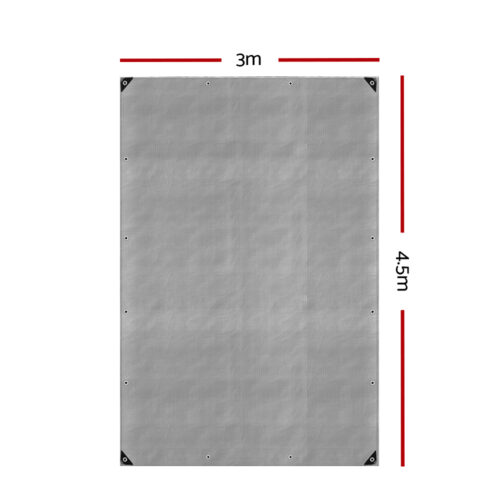 Instahut Tarp Tarpaulin 3x4.5m Canvas Camping Heavy Duty Sun Cover - Image 3