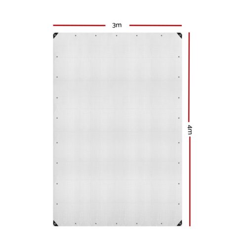 Instahut Tarp Tarpaulin 3x4m Canvas Heavy Duty Camping Cover Clear - Image 3