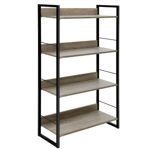 Artiss Bookshelf 4 Tiers - NOE Black and Oak - Image 3