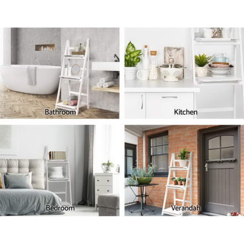 Artiss Bookshelf Corner Shelf 3 Tiers - ZANE White - Image 7