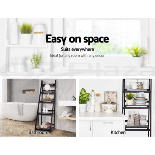 Artiss Bookshelf Corner Shelf 5 Tiers - ZANE Coffee - Image 8