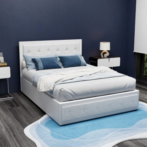 Artiss Bed Frame Double Size Gas Lift White TIYO - Image 7
