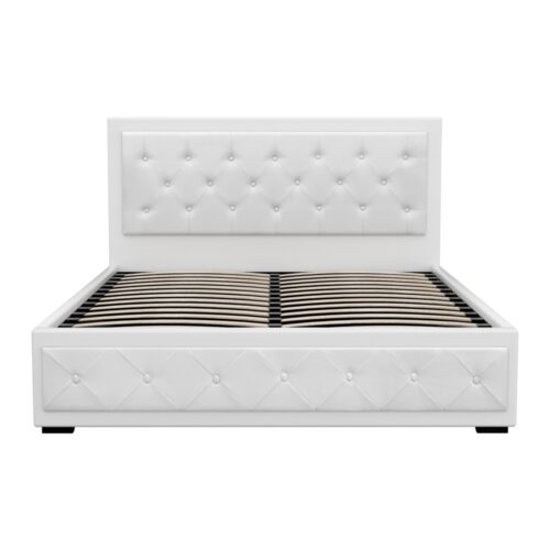 Artiss Bed Frame Queen Size Gas Lift White TIYO - Image 3