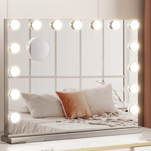 Embellir Makeup Mirror 58x46cm Hollywood Vanity with LED Light Tabletop Wall - Image 8