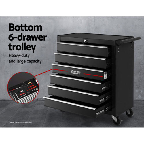Giantz 16 Drawer Tool Box Cabinet Chest Trolley Toolbox Garage Storage Box - Image 7