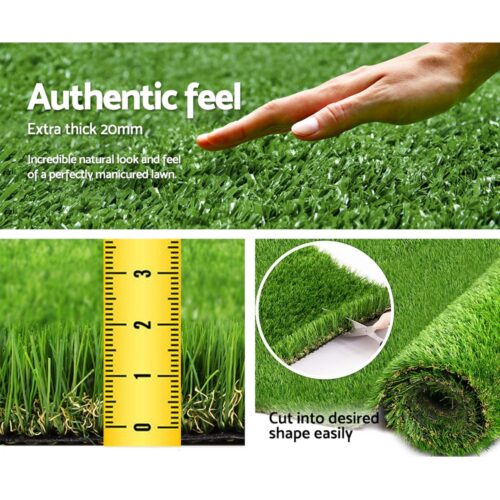 Prime Turf Artificial Grass 20mm 2mx5m Synthetic Fake Lawn Turf Plastic Plant 4-coloured - Image 8
