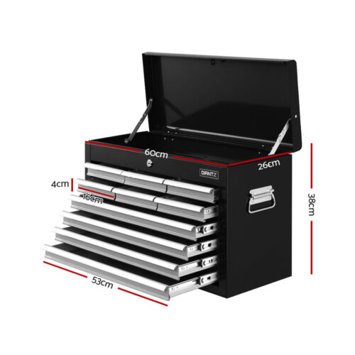 Giantz 10 Drawer Tool Box Cabinet Chest Toolbox Storage Garage Organiser Grey - Image 3