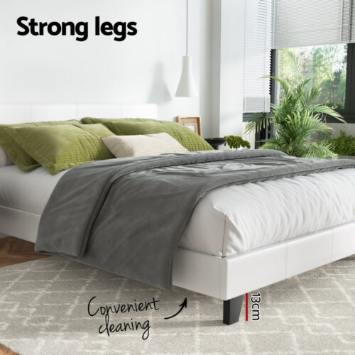Artiss Bed Frame Double Size White NEO - Image 5