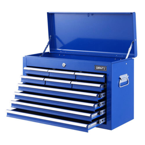 Giantz 10 Drawer Tool Box Cabinet Chest Toolbox Storage Garage Organiser Blue - Image 2
