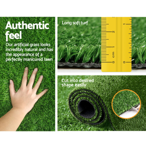 Prime Turf Artificial Grass 2mx10m 10mm Synthetic Fake Lawn Turf Plant Plastic Olive - Image 3