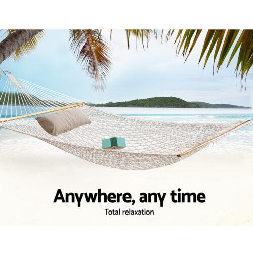 Gardeon Hammock Bed Outdoor Chair Camping Hanging Hammocks Mesh 2 Person - Image 4