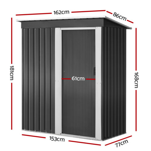 Giantz Garden Shed 1.62x0.86M Sheds Outdoor Storage Tool Workshop House Shelter Sliding Door - Image 3