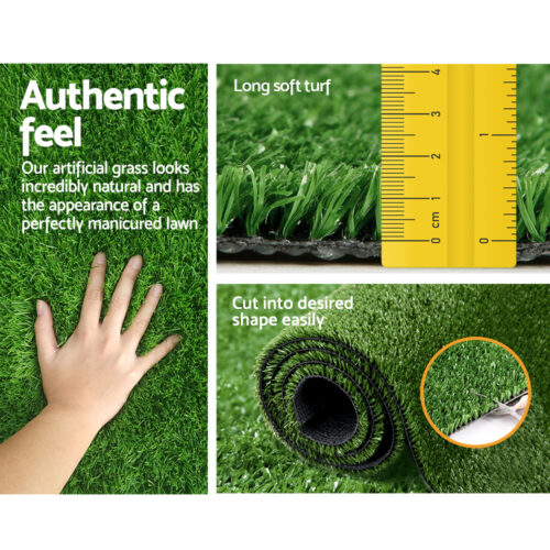 Prime Turf Artificial Grass 2mx10m 17mm Synthetic Fake Lawn Turf Plant Plastic Olive - Image 8
