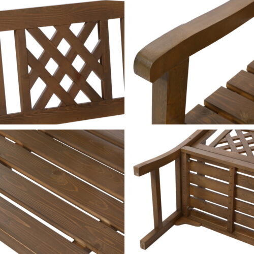 Gardeon Outdoor Garden Bench Wooden Chair 2 Seat Patio Furniture Lounge Natural - Image 6
