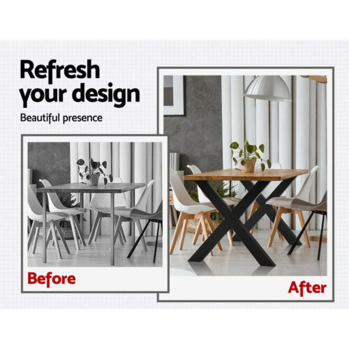 Artiss Metal Table Legs DIY X-shaped 71X60CM Set of 2 - Image 5