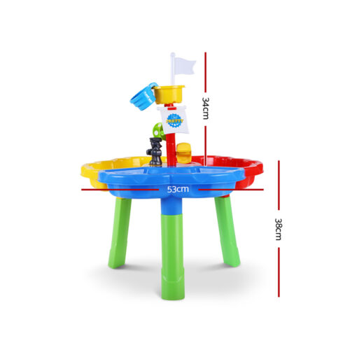 Keezi Kids Sandpit Pretend Play Set Outdoor Sand Water Table Beach Toy - Image 3