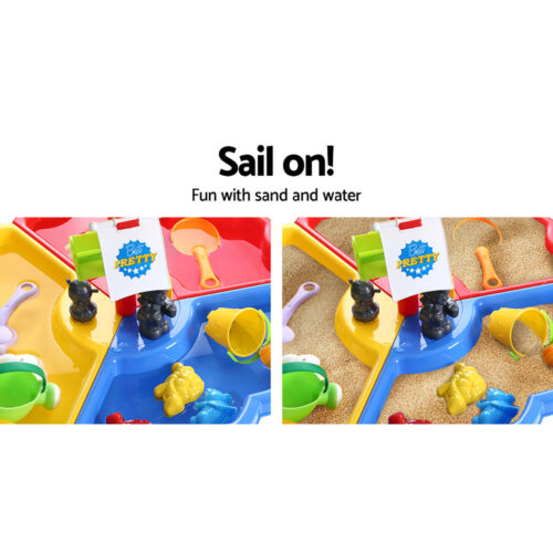 Keezi Kids Sandpit Pretend Play Set Outdoor Sand Water Table Beach Toy - Image 5
