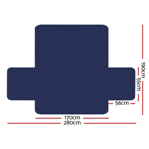 Artiss Sofa Cover Couch Covers 3 Seater Quilted Navy - Image 3