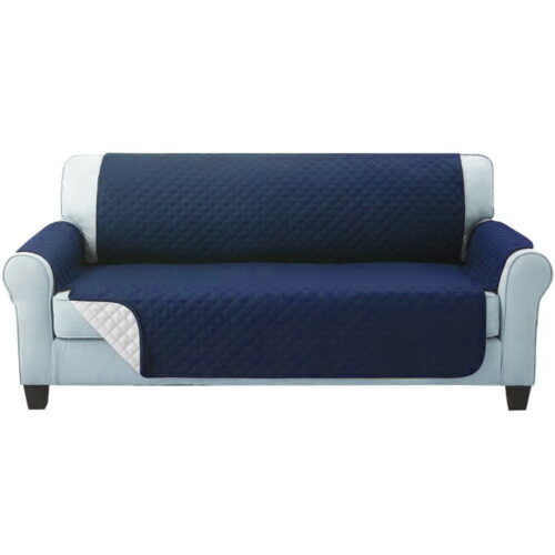 Artiss Sofa Cover Couch Covers 3 Seater Quilted Navy - Image 4
