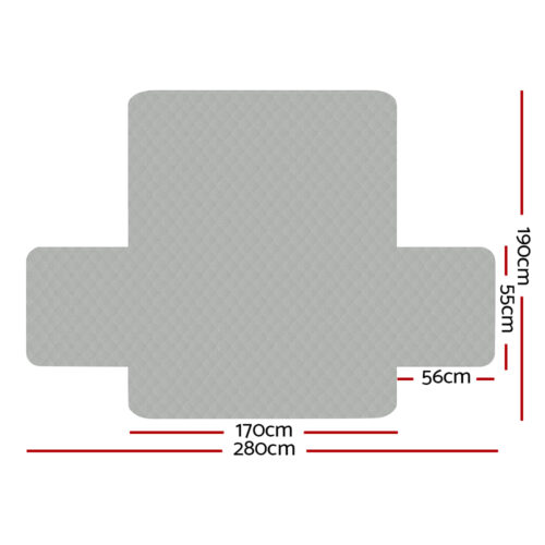 Artiss Sofa Cover Couch Covers 3 Seater Quilted Grey - Image 3