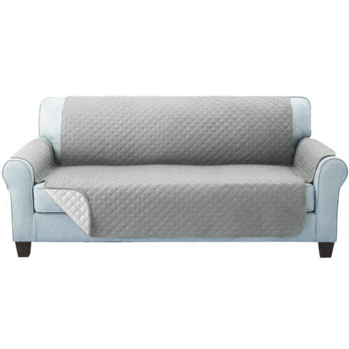 Artiss Sofa Cover Couch Covers 3 Seater Quilted Grey - Image 4
