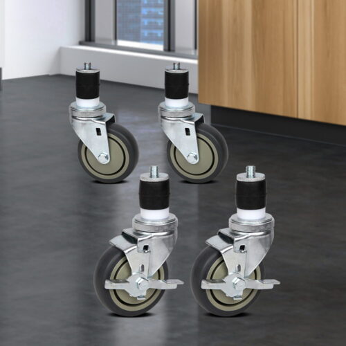 Cefito 4" Swivel Castor Wheels Stainless Steel Kitchen Bench Set of 4 - Image 5