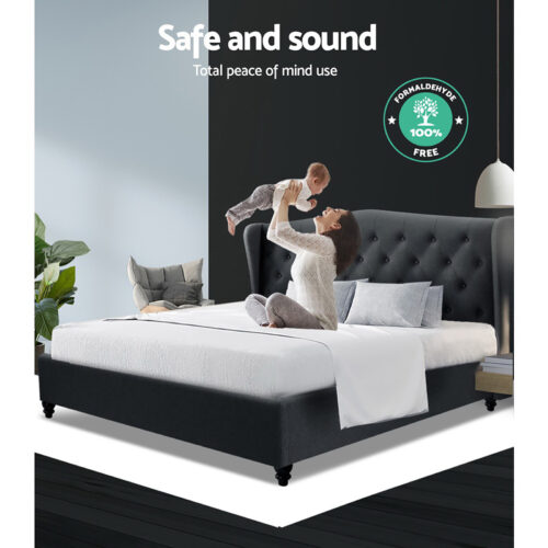 Artiss Bed Frame King Size Charcoal PIER - Image 7