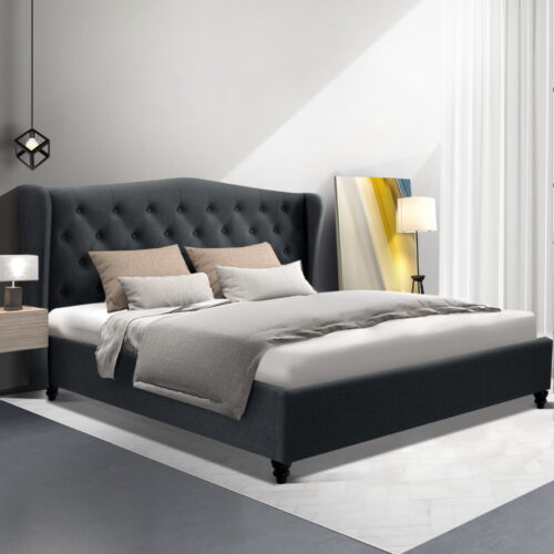 Artiss Bed Frame King Size Charcoal PIER - Image 8