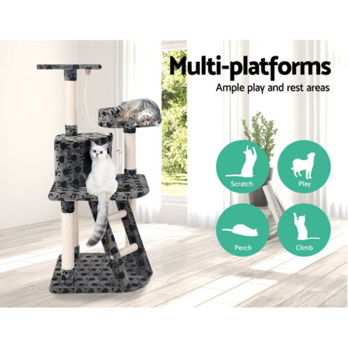 i.Pet Cat Tree 120cm Tower Scratching Post Scratcher Trees Bed Wood Condo Toys Bed - Image 3