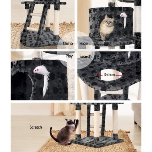 i.Pet Cat Tree 120cm Tower Scratching Post Scratcher Trees Bed Wood Condo Toys Bed - Image 5