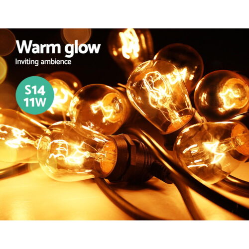 74m LED Festoon String Lights Outdoor Christmas Wedding Waterproof Garden Decor - Image 5