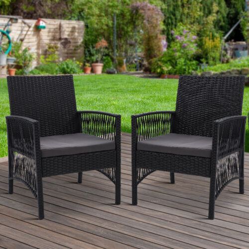 Gardeon 2PC Outdoor Dining Chairs Patio Furniture Wicker Lounge Chair Garden - Image 9