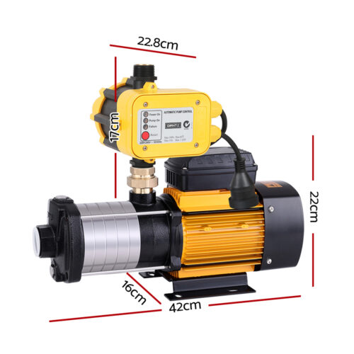 Giantz Garden Water Pump High Pressure 2500W 6-Stage Tank Irrigation Yellow - Image 3