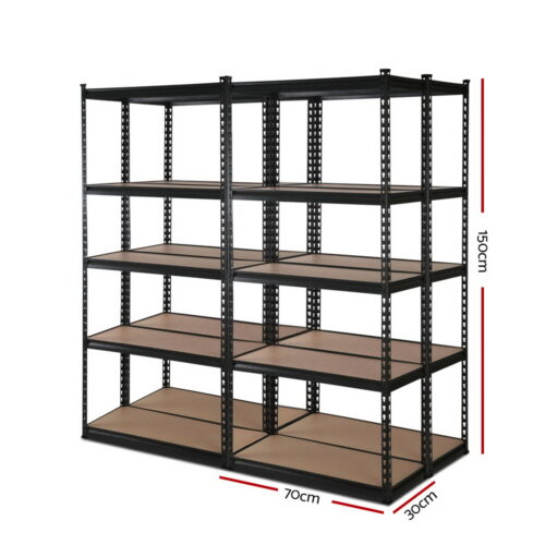 Giantz 4x1.5M Garage Shelving Warehouse Rack Pallet Racking Storage Shelve Black - Image 3