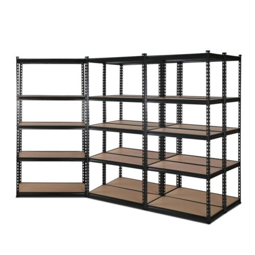 Giantz 5x1.5M Garage Shelving Warehouse Rack Pallet Racking Storage Shelve Black - Image 2
