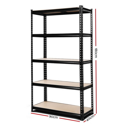 Giantz 1.8M Garage Shelving Warehouse Rack Pallet Racking Storage Shelve Black - Image 3