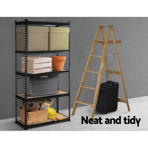 Giantz 1.8M Garage Shelving Warehouse Rack Pallet Racking Storage Shelve Black - Image 4