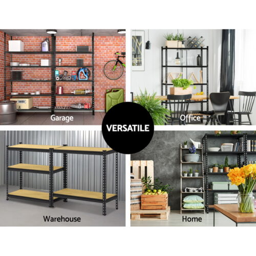 Giantz 2x1.8M Garage Shelving Warehouse Rack Pallet Racking Storage Shelve Black - Image 7