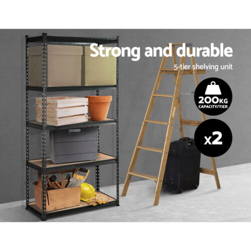 Giantz 2x1.8M Garage Shelving Warehouse Rack Pallet Racking Storage Charcoal - Image 4