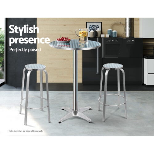 Gardeon 2x Outdoor Bar Stools Aluminum - Image 5