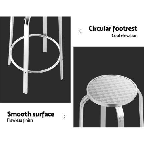 Gardeon 2x Outdoor Bar Stools Aluminum - Image 7