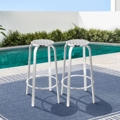 Gardeon 2x Outdoor Bar Stools Aluminum - Image 8