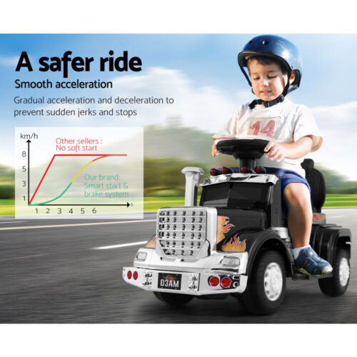 Rigo Kids Electric Ride On Car Truck Motorcycle Motorbike Toy Cars 6V Black - Image 10