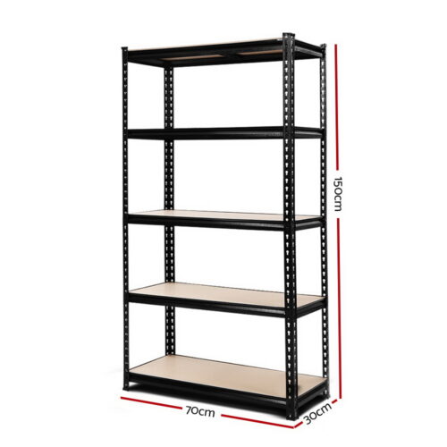 Giantz 1.5M Garage Shelving Warehouse Rack Pallet Racking Storage Shelve Black - Image 3