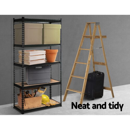 Giantz 1.5M Garage Shelving Warehouse Rack Pallet Racking Storage Shelve Black - Image 4