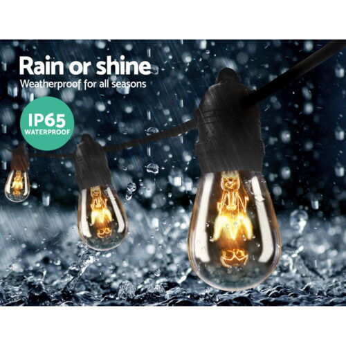 65m LED Festoon String Lights Outdoor Christmas Wedding Waterproof Garden Decor - Image 7