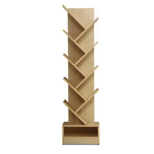 Artiss Tree Bookshelf 9 Tiers - ECHO Oak - Image 3