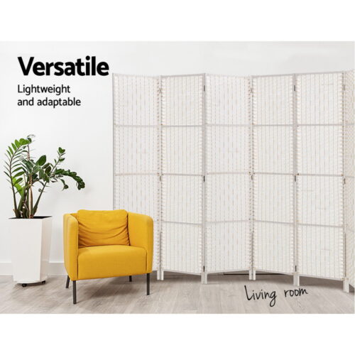 Artiss 8 Panel Room Divider Screen 326x170cm Woven White - Image 3